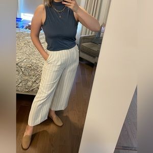 Aritzia Wilfred Cream Wide Leg Trousers